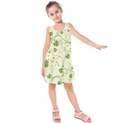 Flower Green Shamrock Kids  Sleeveless Dress by Mariart