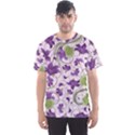 Flower Sakura Star Purple Green Leaf Men s Sport Mesh Tee View1