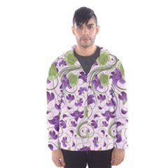 Flower Sakura Star Purple Green Leaf Hooded Wind Breaker (men) by Mariart