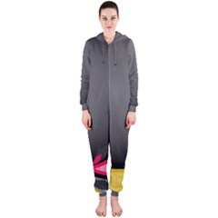 Hole Circle Line Red Yellow Black Gray Hooded Jumpsuit (ladies)  by Mariart