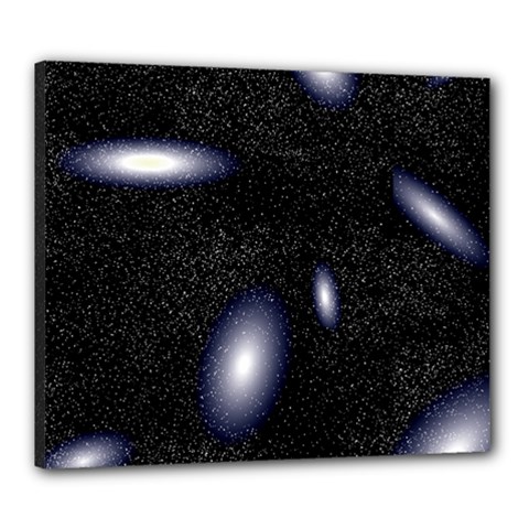 Galaxy Planet Space Star Light Polka Night Canvas 24  x 20 