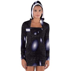 Galaxy Planet Space Star Light Polka Night Women s Long Sleeve Hooded T-shirt