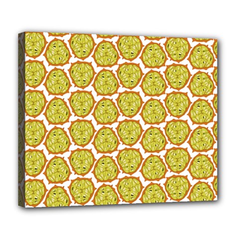 Horned Melon Green Fruit Deluxe Canvas 24  X 20   by Mariart