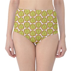 Horned Melon Green Fruit High-waist Bikini Bottoms
