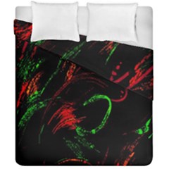 Paint Black Red Green Duvet Cover Double Side (california King Size) by Mariart