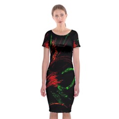 Paint Black Red Green Classic Short Sleeve Midi Dress by Mariart