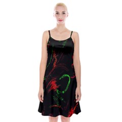 Paint Black Red Green Spaghetti Strap Velvet Dress by Mariart
