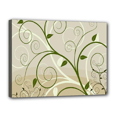 Leaf Sexy Green Gray Canvas 16  X 12  by Mariart