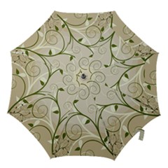 Leaf Sexy Green Gray Hook Handle Umbrellas (large)