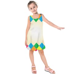 Plaid Wave Chevron Rainbow Color Kids  Sleeveless Dress by Mariart