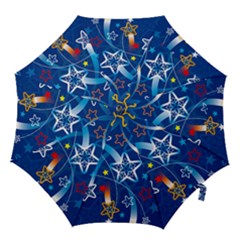 Line Star Space Blue Sky Light Rainbow Red Orange White Yellow Hook Handle Umbrellas (small) by Mariart