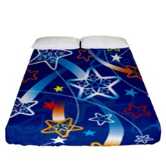 Line Star Space Blue Sky Light Rainbow Red Orange White Yellow Fitted Sheet (california King Size) by Mariart