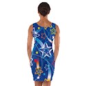 Line Star Space Blue Sky Light Rainbow Red Orange White Yellow Wrap Front Bodycon Dress View2