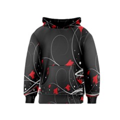 Star Red Flower Floral Black Leaf Polka Circle Kids  Pullover Hoodie by Mariart