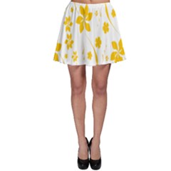 Shamrock Yellow Star Flower Floral Star Skater Skirt by Mariart