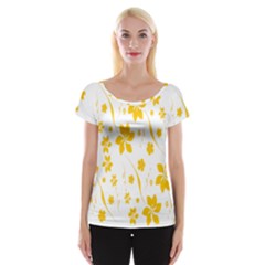 Shamrock Yellow Star Flower Floral Star Women s Cap Sleeve Top