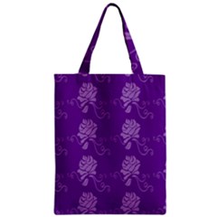 Purple Flower Rose Sunflower Zipper Classic Tote Bag by Mariart