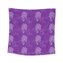 Purple Flower Rose Sunflower Square Tapestry (small) by Mariart