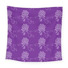 Purple Flower Rose Sunflower Square Tapestry (large) by Mariart