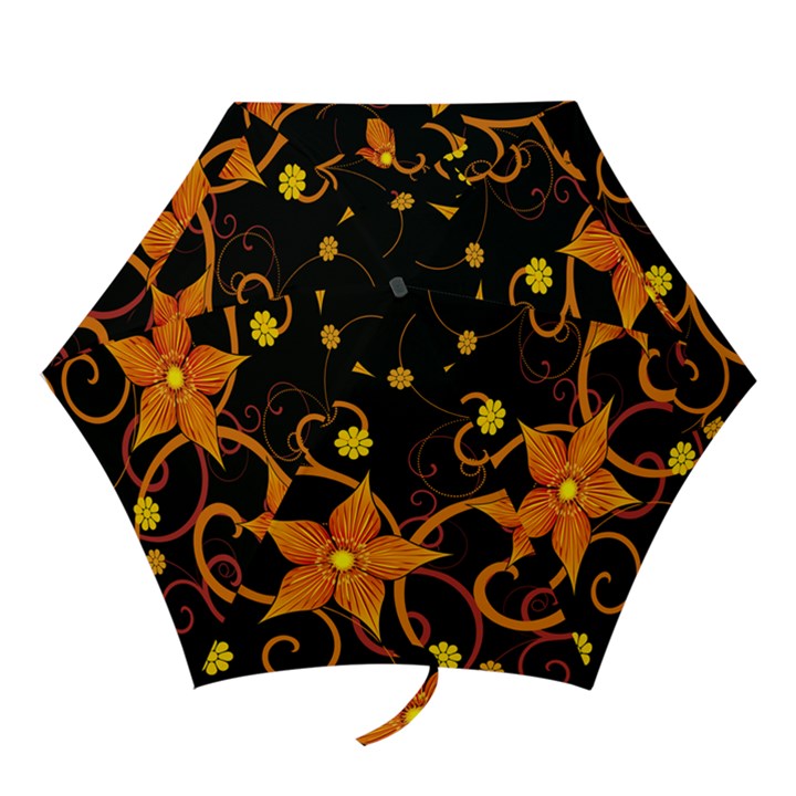 Star Leaf Orange Gold Red Black Flower Floral Mini Folding Umbrellas