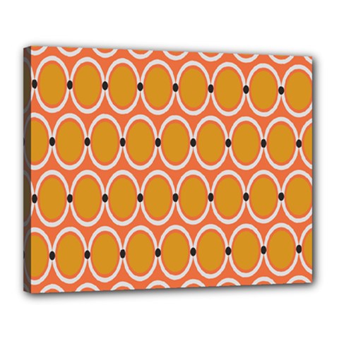 Orange Circle Polka Canvas 20  X 16 