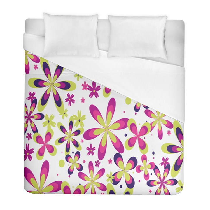 Star Flower Purple Pink Duvet Cover (Full/ Double Size)