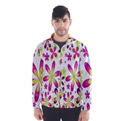 Star Flower Purple Pink Wind Breaker (men) by Mariart