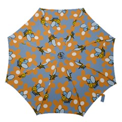 Wasp Bee Honey Flower Floral Star Orange Yellow Gray Hook Handle Umbrellas (large)