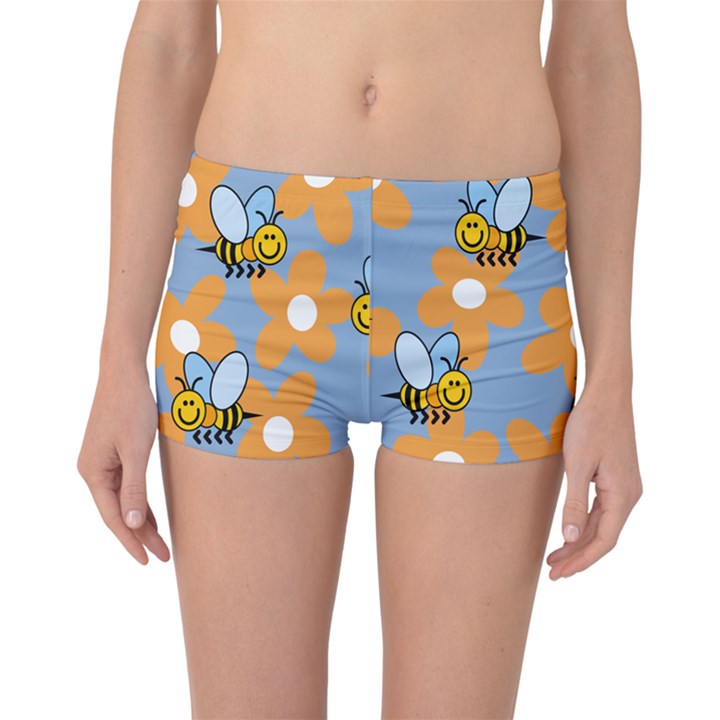 Wasp Bee Honey Flower Floral Star Orange Yellow Gray Boyleg Bikini Bottoms