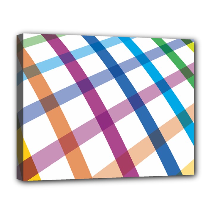 Webbing Line Color Rainbow Canvas 14  x 11 