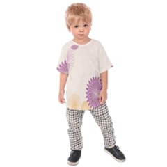 Star Sunflower Floral Grey Purple Orange Kids  Raglan Tee