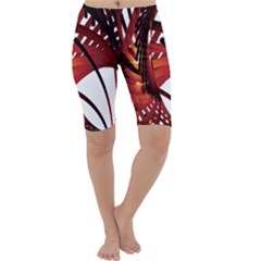 Webbing Red Cropped Leggings 