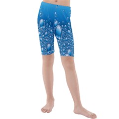 Water Bubble Blue Foam Kids  Mid Length Swim Shorts