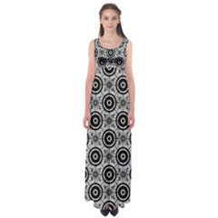 Geometric Black And White Empire Waist Maxi Dress