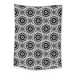 Geometric Black And White Medium Tapestry by linceazul