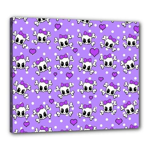 Cute Skulls  Canvas 24  X 20  by Valentinaart