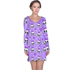 Cute skulls  Long Sleeve Nightdress