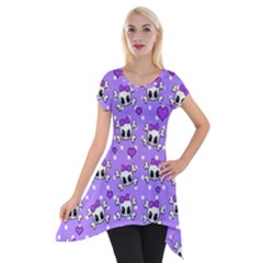 Cute skulls  Short Sleeve Side Drop Tunic