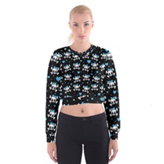 Cute Skulls  Cropped Sweatshirt by Valentinaart