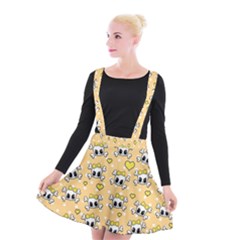 Cute Skull Suspender Skater Skirt by Valentinaart