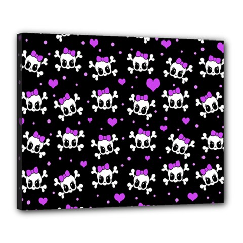 Cute Skull Canvas 20  X 16  by Valentinaart