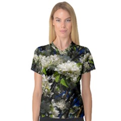 Floral Skies 2 Women s V-neck Sport Mesh Tee