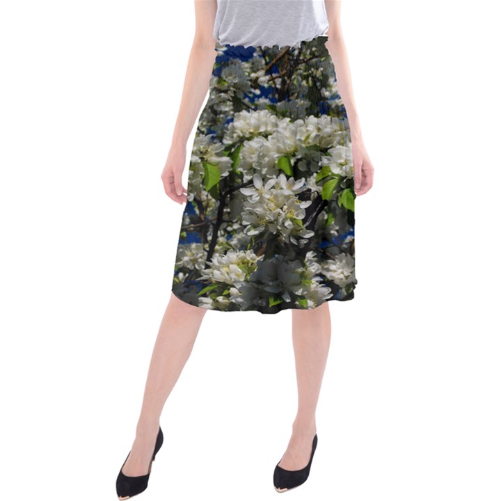 Floral Skies 2 Midi Beach Skirt