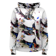  Colorful Love Birds Illustration With Splashes Of Paint Women s Pullover Hoodie by TastefulDesigns