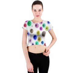 Colorful Concentric Circles              Crew Neck Crop Top by LalyLauraFLM