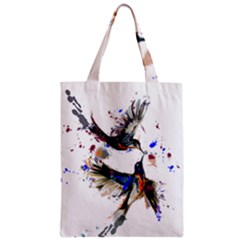Colorful Love Birds Illustration With Splashes Of Paint Zipper Classic Tote Bag