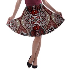 Batik Fabric A-line Skater Skirt by Mariart