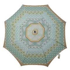Circle Polka Plaid Triangle Gold Blue Flower Floral Star Hook Handle Umbrellas (large)