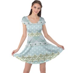 Circle Polka Plaid Triangle Gold Blue Flower Floral Star Cap Sleeve Dresses by Mariart