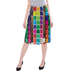 Circle Round Yellow Green Blue Purple Brown Orange Pink Midi Beach Skirt by Mariart